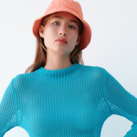 🌹NWT. Zara Orange Cotton Bucket Hat. Size M. - Picture 2 of 10